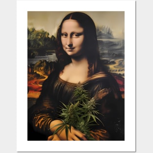 ny Mona Liza Cannabis Weed Marihuana Leaves Posters and Art